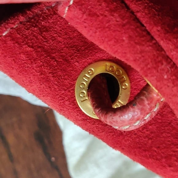 Red Suede Gucci Backpack Vintage Bamboo main image 12